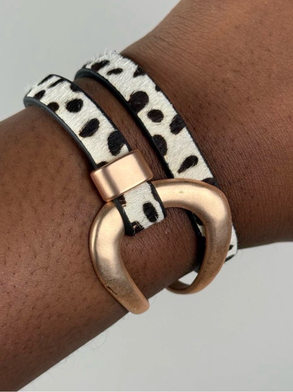 Chunky boho bangle cuff animal print